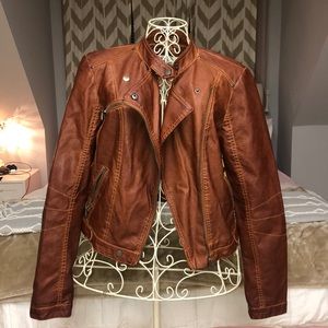 Vegan leather moto jacket